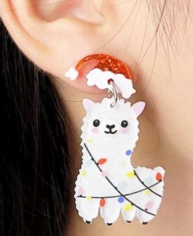 Christmas Alpaca Earrings