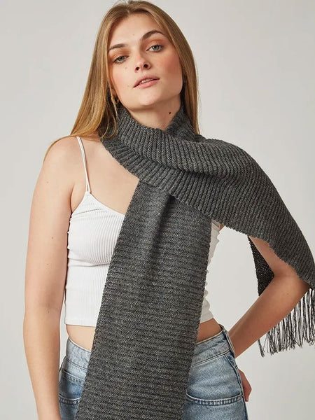 【TEXT】 BABY ALPACA SCALF　チャコールグレー TEXT】 BABY ALPACA SCALF チャコールグレー Natural Color Baby