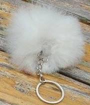 Fluffball Alpaca Fur Pompom Keychain Purple