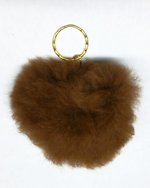 INCT Alpaca Love Heart Shaped Fur Keychain