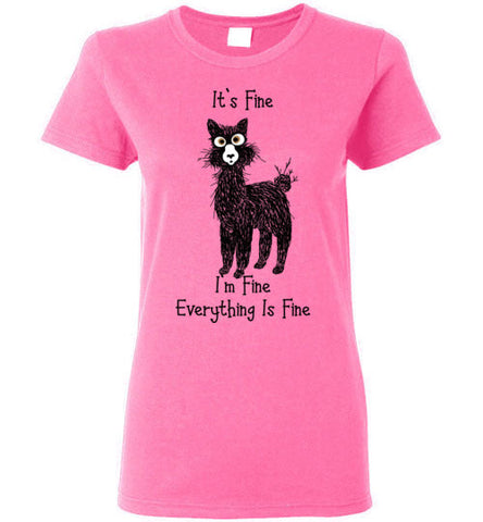 t-shirt: Alpaca I'm Fine Ladies Short-Sleeve