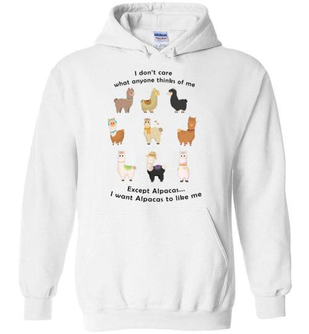 t-shirt: I Want Alpacas to Like Me Gildan Heavy Blend Hoodie