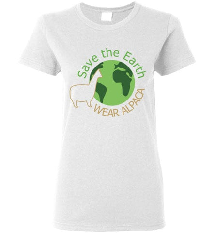 t-shirt: Save the Earth Wear Alpaca Ladies Short-Sleeve