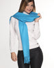 100% Baby Alpaca Woven Solid Scarf Scarves Blue Danube 
