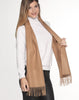 100% Baby Alpaca Woven Solid Scarf Scarves Camel 