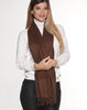 100% Baby Alpaca Woven Solid Scarf Scarves Chocolate 
