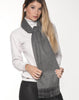 100% Baby Alpaca Woven Solid Scarf Scarves Med Grey 