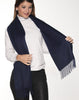 100% Baby Alpaca Woven Solid Scarf Scarves Navy 