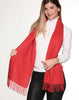 100% Baby Alpaca Woven Solid Scarf Scarves Red 
