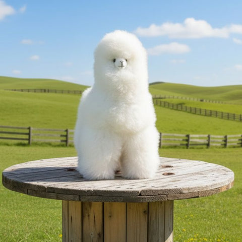 17" Standing Fur Alpaca Toy