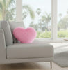 Alpaca Fur Covered Pillows Home Decor Heart Pink 