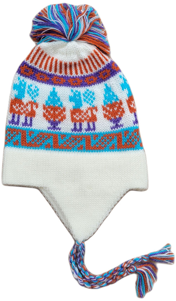 Alpaca Infant Toddler Chullo Hat Socks Infant to 4T Cream 