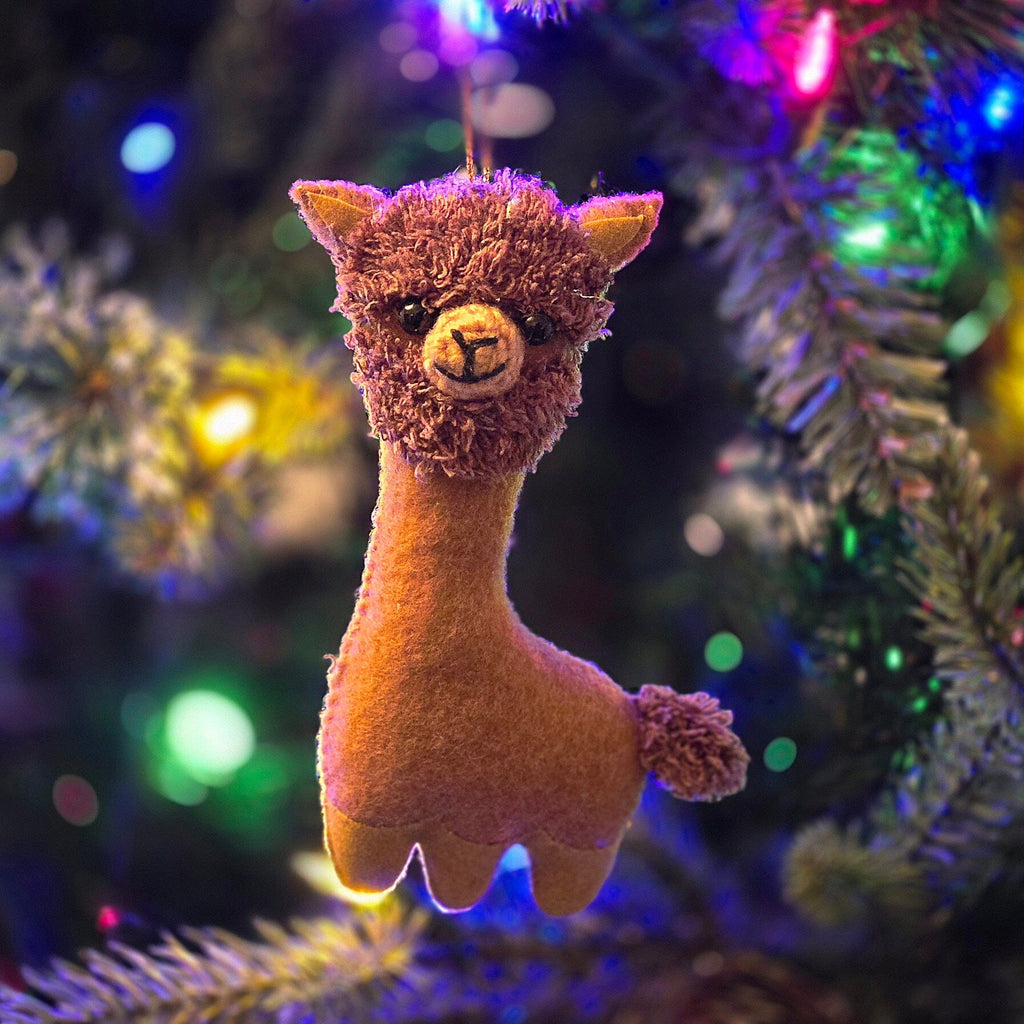 Alpaca Puff Plush Ornaments - Choice Alpaca Products-Mrq-plush-ornament-gold-1