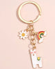 Alpaca Rainbow Sunflower Keychain Charm - Choice Alpaca Products-AlpRainbowSunfKeychain