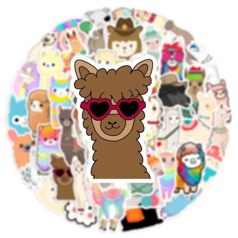 Alpaca Stickers Glossy - Choice Alpaca Products-GlossyAlpacaStickers-50pk