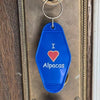 Alpaca Vintage Motel Keychain Souvenir Jewelry Blue One 