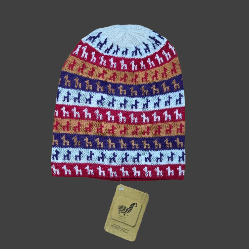 Alpacas on Alpaca Hat - Choice Alpaca Products-eb001hat-white