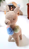 Baby Alpaca Knit Figure with Pom-Pom Necklace Toy 