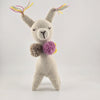 Baby Alpaca Knit Figure with Pom-Pom Necklace Toy Cream 