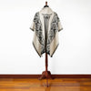 Black Grey Diamonds Alpaca Poncho - Choice Alpaca Products-DN_174044551806