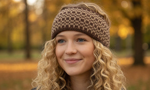 Checkered USA Made Alpaca Headband