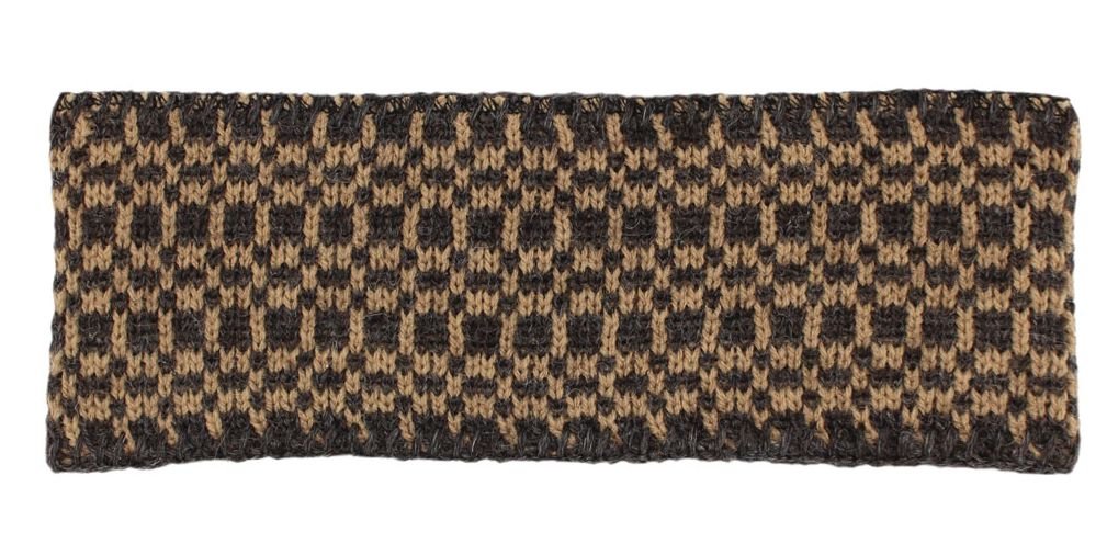 Checkered USA Made Alpaca Headband - Choice Alpaca Products-check-grey-sandstone