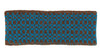 Checkered USA Made Alpaca Headband Hat Brown w Blue Accents 