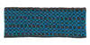 Checkered USA Made Alpaca Headband Hat Grey w Blue Accents 