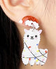 Christmas Alpaca Earrings Jewelry 