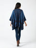 Floral Reversible Hand Made Embroidery Alpaca Ruana Poncho 