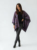 Floral Reversible Hand Made Embroidery Alpaca Ruana Poncho One Size Fits Most AZALEA MORADO 