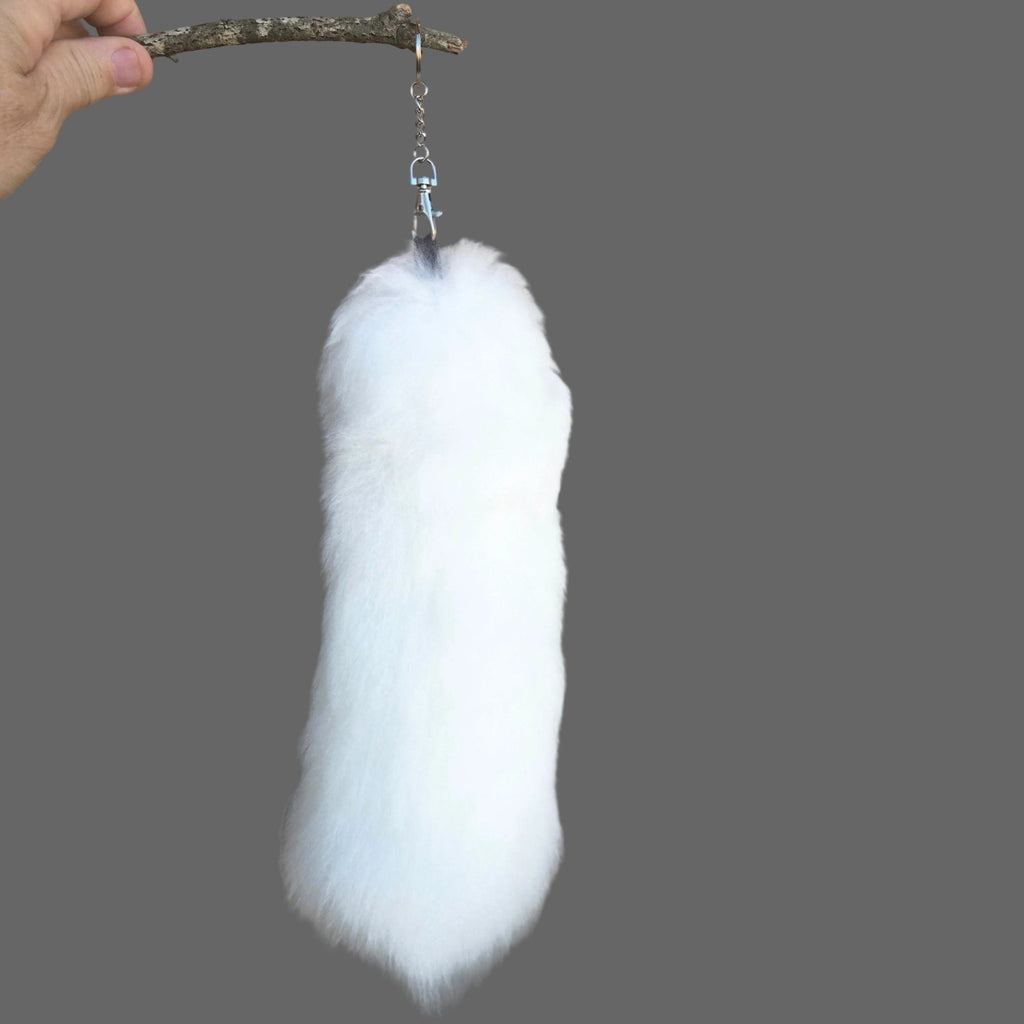 Fur Alpaca Tail, with clasp - Choice Alpaca Products-alpaca_tail-white