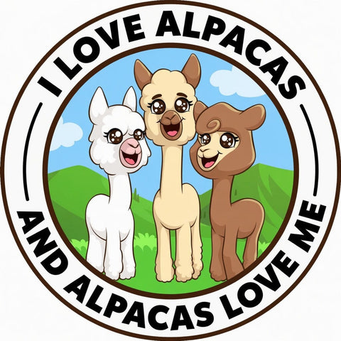 I Love Alpacas and Alpacas Love Me - Sticker