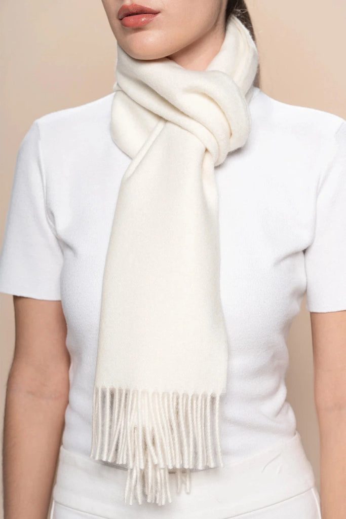 Natural Undyed 100% Baby Alpaca Eco Scarf Scarf M080006 - Ecru 
