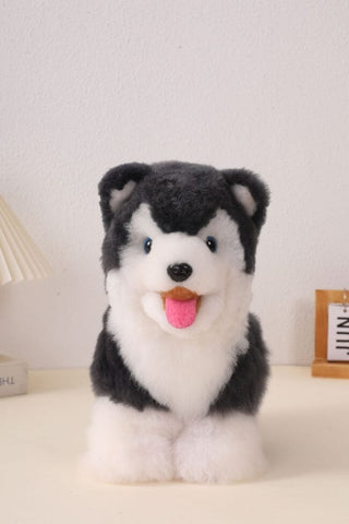 10.5" Husky Dog - Premium Alpaca Fur Toy