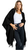 Premium Classic Solid Alpaca Poncho Poncho One Size Fits Most Black 