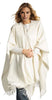 Premium Classic Solid Alpaca Poncho Poncho One Size Fits Most White 