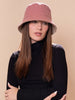 Reversible Alpaca Bucket Hat Hat XXC0030 - Pale rose & Oatmeal 