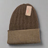 Reversible Cabled 100% Alpaca Knit Hat Fun BrownMedBrown 