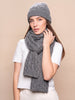 Suri Cable Knitted Hat & Scarf - Choice Alpaca Products-D3A2376P0000-XXC0001-Grey