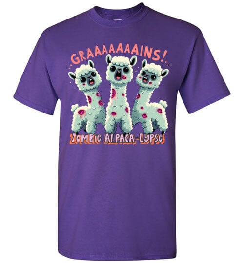 t-shirt: Halloween GRAINS Zombie Alpaca-lypse Gildan Short-Sleeve T-Shirt - Choice Alpaca Products-TS.104553559