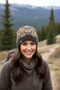 USA Made Alpaca Slouch Beanie - Snowflake - Choice Alpaca Products-snowflake-slouch-grey-sandstone