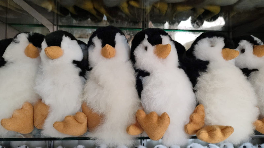 11" Fur Alpaca Penguin - Choice Alpaca Products-11inch_Peng_black_white