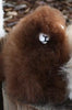 6" Standing Alpaca Fur Toy Toy Dark Brown 