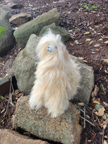 9" Suri Standing Fur Alpaca Toy