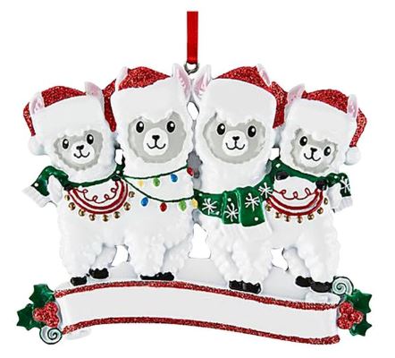 Alpaca Family Christmas Ornament