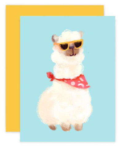 Alpaca Greeting Card - Hipster Alpaca