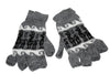Alpaca Inca Patterned Fingerless Gloves Gloves Medium Grey 