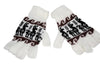 Alpaca Inca Patterned Fingerless Gloves Gloves White 