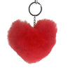Alpaca Love Heart Shaped Fur Keychain Fun Red 